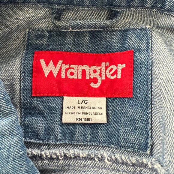 Vintage Wrangler Oversized Denim Jean Jacket Coat Relaxed Fit Lightweight Casual - Picture 5 of 9